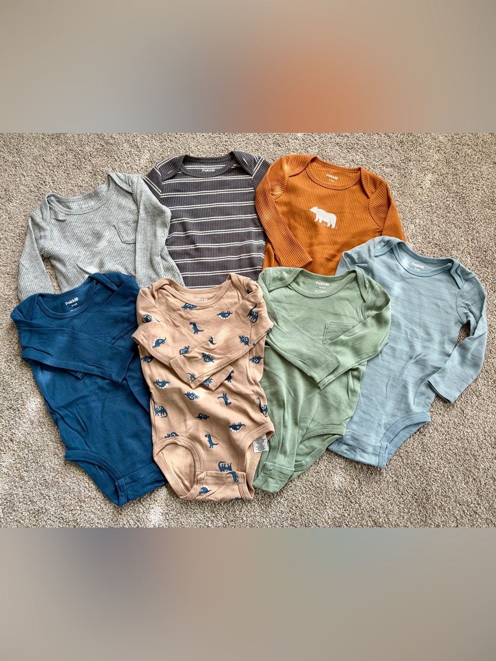 Baby Long-Sleeve Onesie set of 7